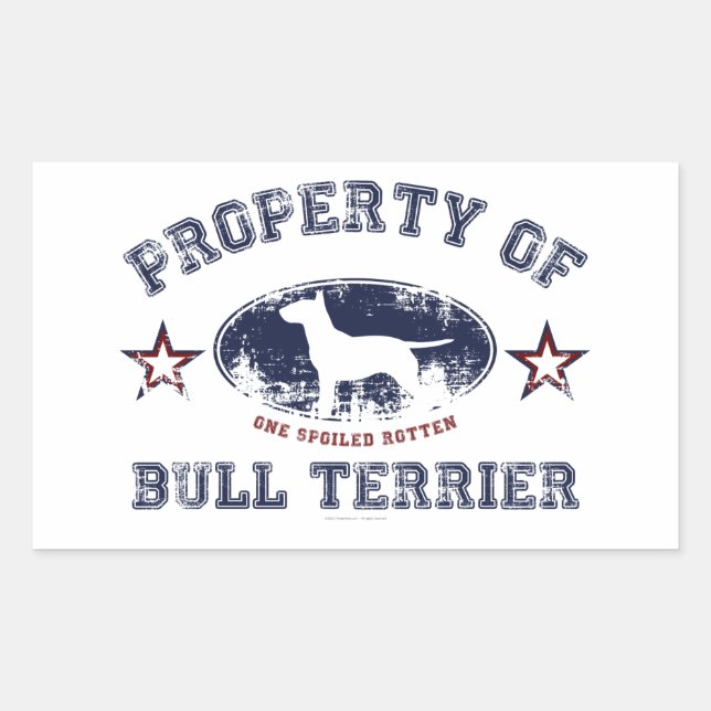 Pegatina Rectangular Bull Terrier (Anverso)