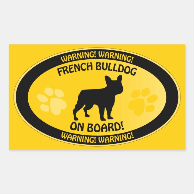 Pegatina Rectangular Bulldog francés Xing (Anverso)