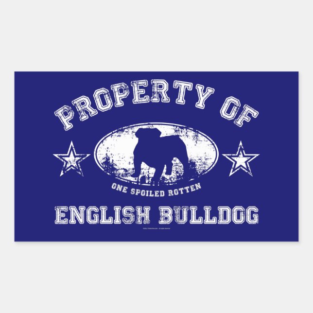 Pegatina Rectangular Bulldog inglés (Anverso)