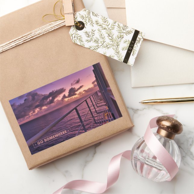 Pegatina Rectangular Buque de crucero Serene Sunrise (Regalar)