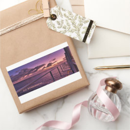 Pegatina Rectangular Buque de crucero Serene Sunrise