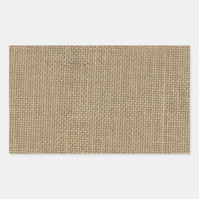 Pegatina Rectangular Burlap Beige Natural (Anverso)