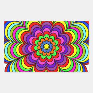 Pegatina Rectangular Burst de flores
