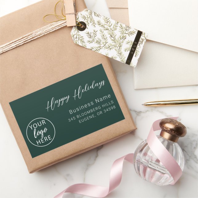 Pegatina Rectangular Business Christmas Happy Holidays  (Regalar)