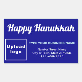 Pegatina Rectangular Business Hanukkah Saludo en azul