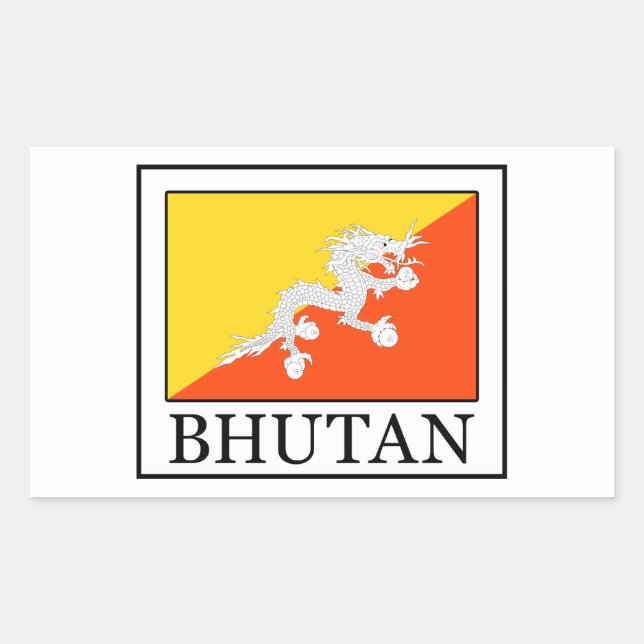 Pegatina Rectangular Bután (Anverso)