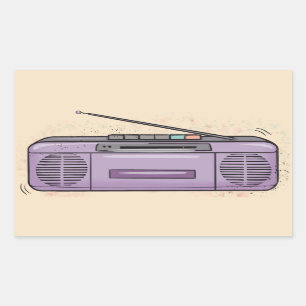 Pegatina Rectangular Buzón morado