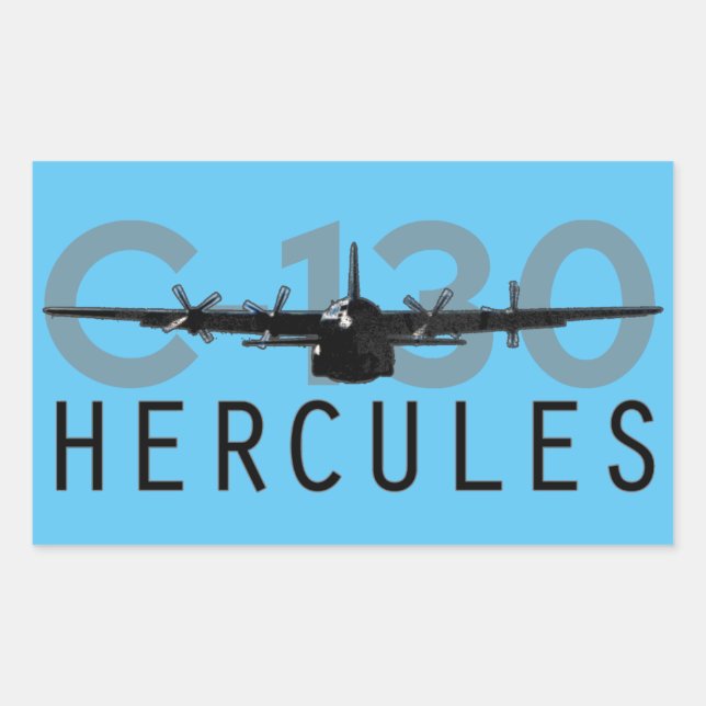 Pegatina Rectangular C-130 Hércules (Anverso)