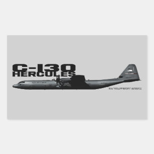 Pegatina Rectangular C-130 Hércules