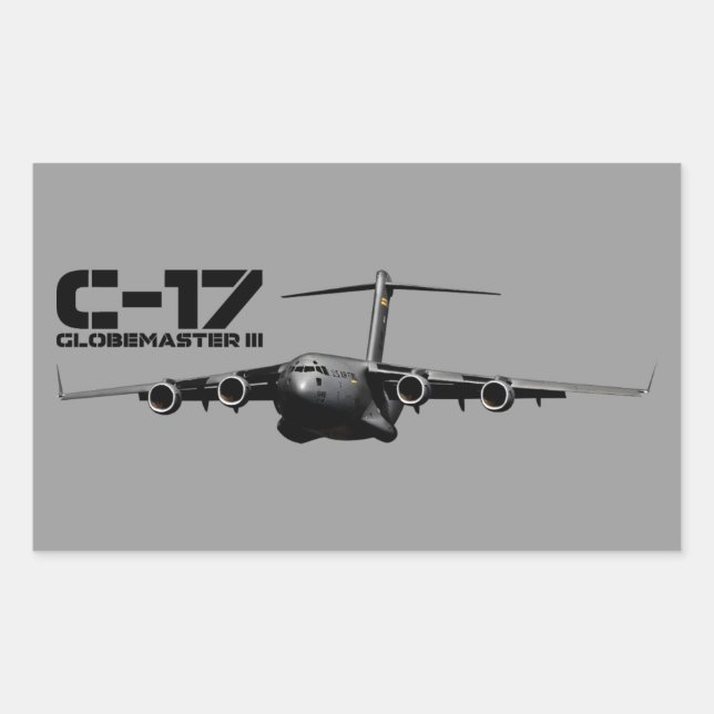 Pegatina Rectangular C-17 Globemaster III (Anverso)