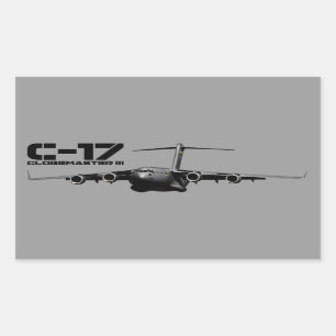 Pegatina Rectangular C-17 Globemaster III