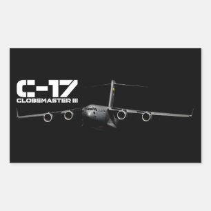 Pegatina Rectangular C-17 Globemaster III