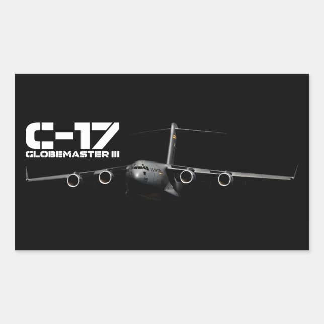 Pegatina Rectangular C-17 Globemaster III (Anverso)