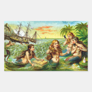 Pegatina Rectangular C. Mermaids