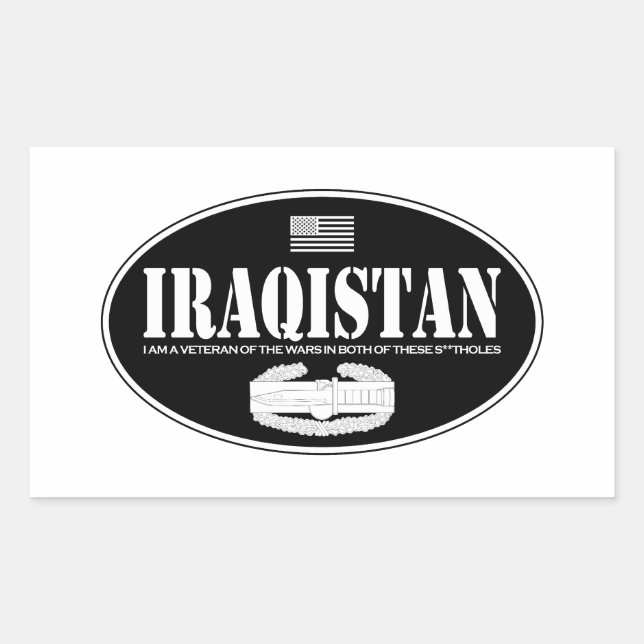 Pegatina Rectangular CAB de Irak (Anverso)