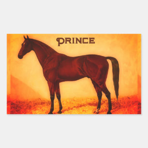 Pegatina Rectangular Caballo árabe - personalizado