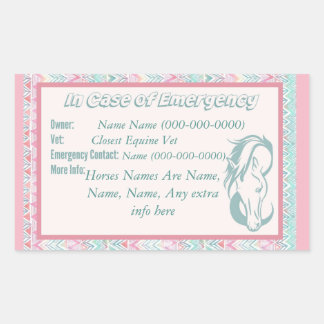 Pegatina Rectangular Caballo en Funda de emergencia