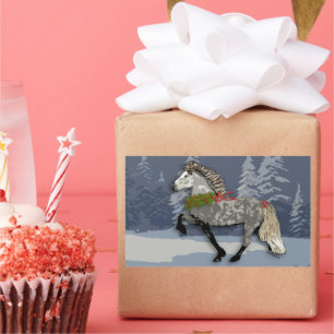 Pegatina Rectangular Caballo islandés Astrid para las fiestas