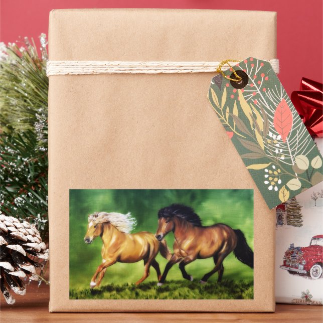 Pegatina Rectangular Caballos Islandeses de Dream Team (Vacaciones)