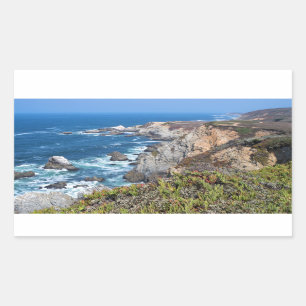 Pegatina Rectangular Cabeza de Bodega Rugged Coast and Trail