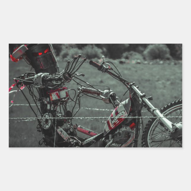 Pegatina Rectangular cabeza metalizado (Anverso)