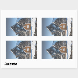 Pegatina Rectangular Cabina Amarilla Lofoten