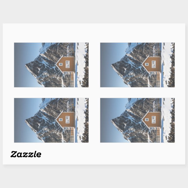 Pegatina Rectangular Cabina Amarilla Lofoten (Hoja)