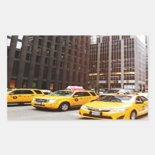 Pegatina Rectangular Cabinas de taxi de Nueva York