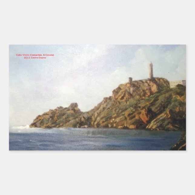 Pegatina Rectangular Cabo Vilano (Camariñas. A Coruña) (Anverso)