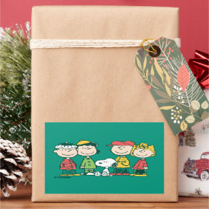 Pegatina Rectangular Cacahuetes   Árbol de Navidad de menta