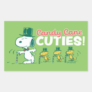 Pegatina Rectangular Cacahuetes   Candy Cane Cuties