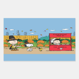 Pegatina Rectangular Cacahuetes | Día de Acción de Gracias de Charlie B