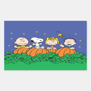 Pegatina Rectangular Cacahuetes   Es la gran calabaza Charlie Brown