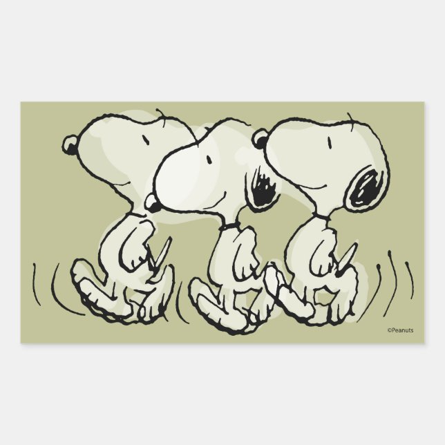 Pegatina Rectangular Cacahuetes | Escala de Snoopy (Anverso)