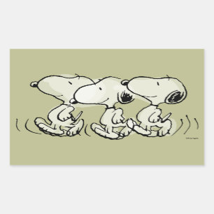Pegatina Rectangular Cacahuetes   Escala de Snoopy