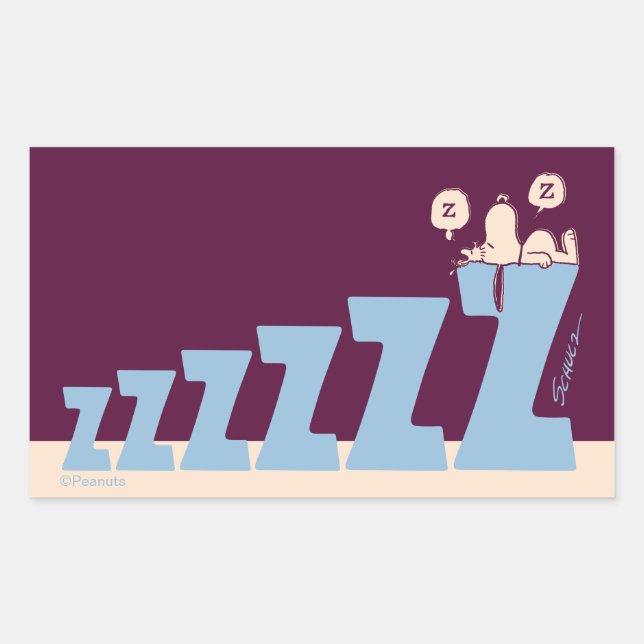 Pegatina Rectangular Cacahuetes | Snoopy & Woodstock Nap (Anverso)