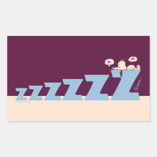 Pegatina Rectangular Cacahuetes   Snoopy & Woodstock Nap
