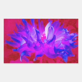 Pegatina Rectangular Cactus Violeta Azul y Rosa Caliente Dahlia