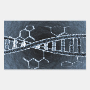 Pegatina Rectangular cadena de ADN