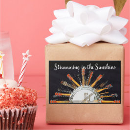 PEGATINA RECTANGULAR CADENAS DE GUITARRA AL SOL