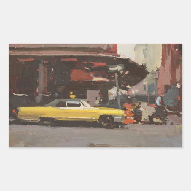 Pegatina Rectangular Cadillac amarillo 2012 (Anverso)