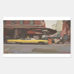 Pegatina Rectangular Cadillac amarillo 2012