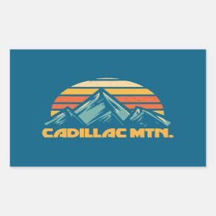 Pegatina Rectangular Cadillac Mountain Retro Turquoise