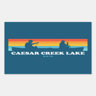 Pegatina Rectangular Caesar Creek Lake Ohio Canoe