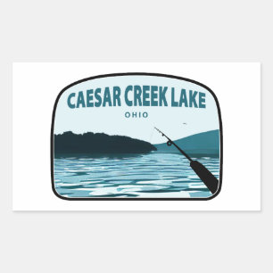 Pegatina Rectangular Caesar Creek Lake Ohio Ping Rod