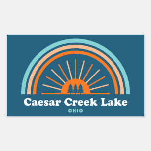 Pegatina Rectangular Caesar Creek Lake Ohio Rainbow