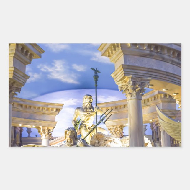 Pegatina Rectangular Caesars Palace Las Vegas Estatua Hotel Casino (Anverso)