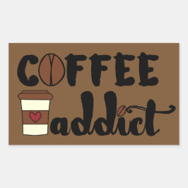 Pegatina Rectangular Café Addict II