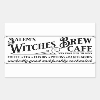 Pegatina Rectangular Café Brew de Salem Witch