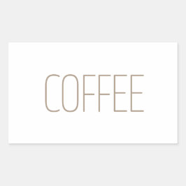 Pegatina Rectangular Café bronceado elegante